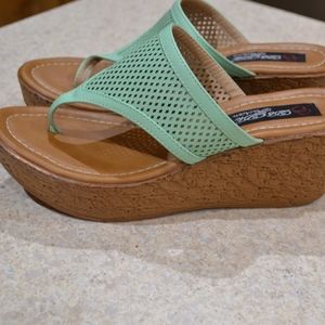 Teal Colored Ladies wedges